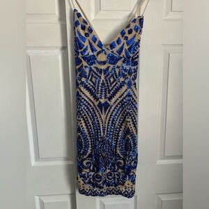 Fashion nova sequin blue dress